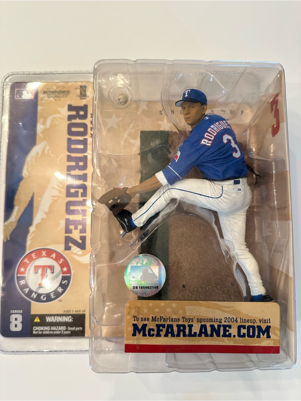McFarlane Texas Rangers #3 Rodriguez Blue & White Pitcher Figurine